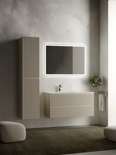 Тумба под раковину Sancos Snob R 100 подвесная Beige soft (капучино), SNR100LCE Sancos — Оригинал