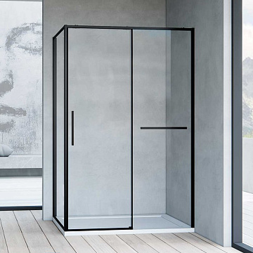 Душевой уголок Vincea Slim Soft VSR-1SS1012CLB 120x100, профиль черный, стекло прозрачное