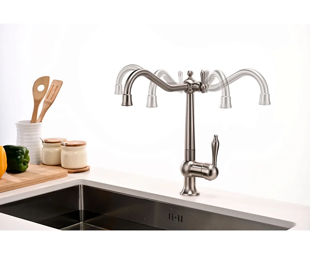 Смеситель для кухни Paulmark Retro Re213226-BS, брашированная сталь Sancos — официальный сайт