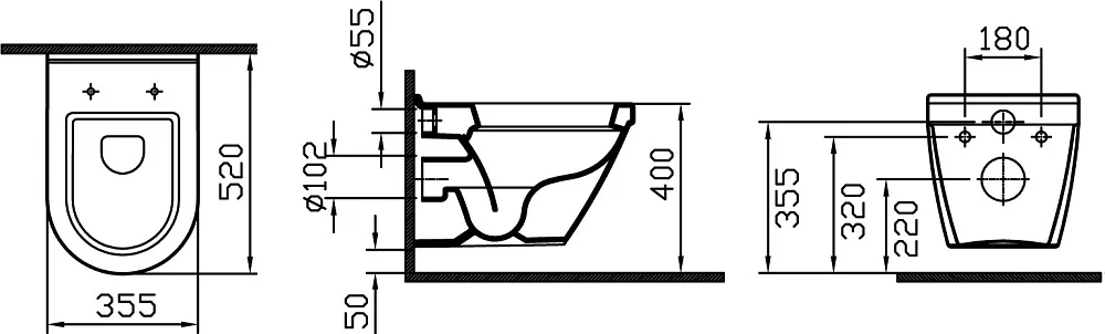 Унитаз подвесной VitrA S50 S50 5318B003-0075 Sancos — официальный сайт