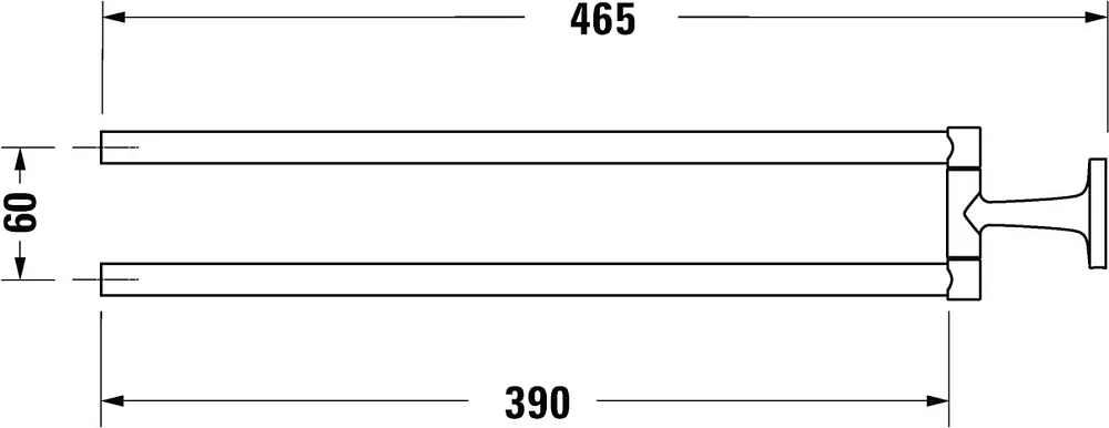 Полотенцедержатель Duravit Starck T 0099411000 хром, двойной Sancos — официальный сайт