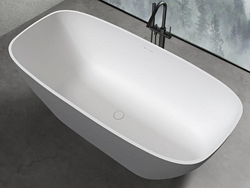 Ванна из искусственного камня Uni-Flo Cono 170x80 см, отдельностоящая белая глянцевая