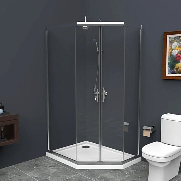 Душевой уголок BelBagno Uno 195 PH 2 120/90  C Cr стекло прозрачное