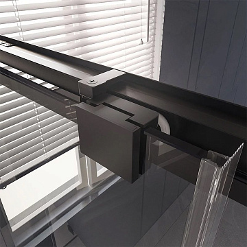 Дверь для душевого уголка Veconi Premium Trento PTD-30B 120 см, профиль черный матовый, стекло прозр