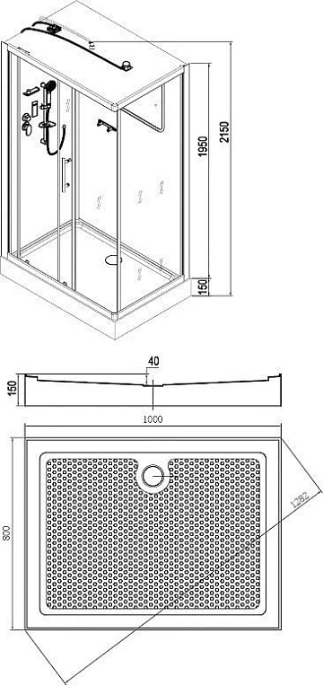 Душевая кабина Esbano Led ESKL108CKR