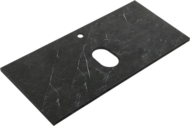 Столешница в ванную под раковину BelBagno KEP-100-MNO marmo nero opaco Sancos — Оригинал
