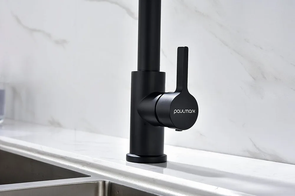 Смеситель для кухни Paulmark Halt Ha214021-AN антрацит, с гибким изливом Sancos — официальный сайт