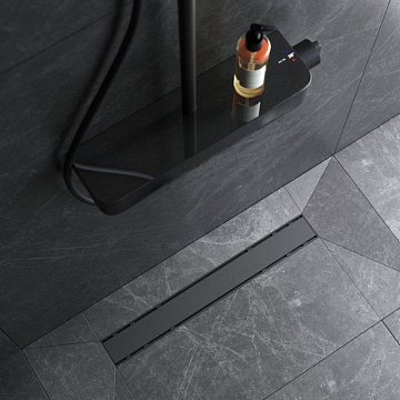 Душевой трап (лоток) AM.PM PrimeFlow Tile 60 см, черный матовый