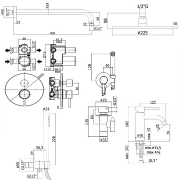 Комплект для ванной Paffoni Light KITZLIG018CR071 С ВНУТРЕННЕЙ ЧАСТЬЮ, хром