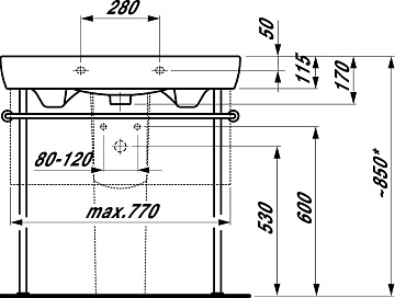 Мебельная раковина Laufen Pro 8.1395.6.000.104.1 накладная
