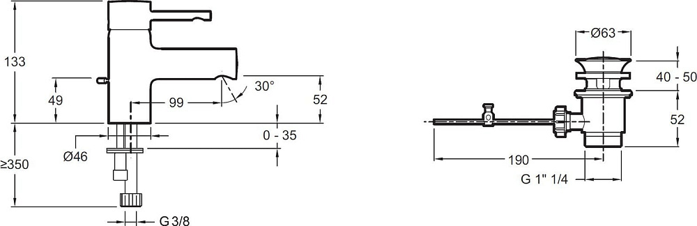 Смеситель для раковины Jacob Delafon Cuff E37301-CP