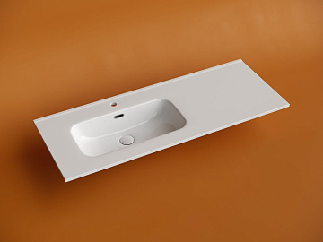Раковина накладная мебельная Ceramicanova Element прямоугольная 121 см с чашей слева с отверстием по