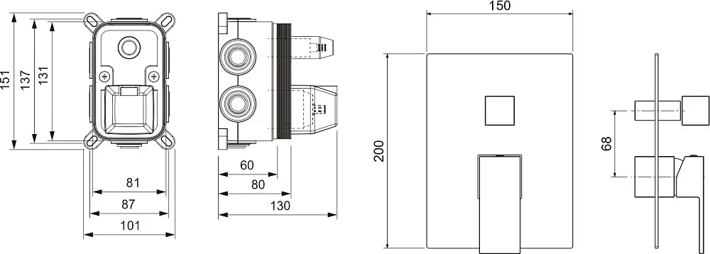 Встраиваемый смеситель AQUATEK Либра AQ1647CR С ВНУТРЕННЕЙ ЧАСТЬЮ, 3 режима, хром Sancos — официальный сайт