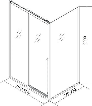 Душевой уголок Veconi Premium Trento PTC-SP-30CH 120x80, профиль хром, стекло прозрачное