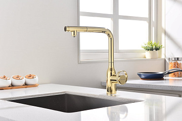 Смеситель для кухни Paulmark Urban Ur213104-G золото