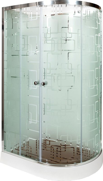 Душевая кабина DTO EM1512LN 120х80, с гидромассажем, профиль хром, стекло матовое с узором