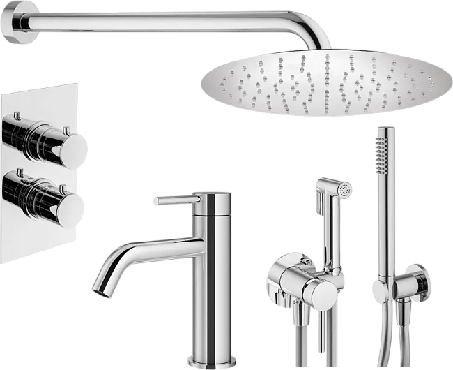 Комплект для ванной Plumberia Selection Ixo KITZXOT18QCR53 С ВНУТРЕННЕЙ ЧАСТЬЮ, хром Sancos — Оригинал