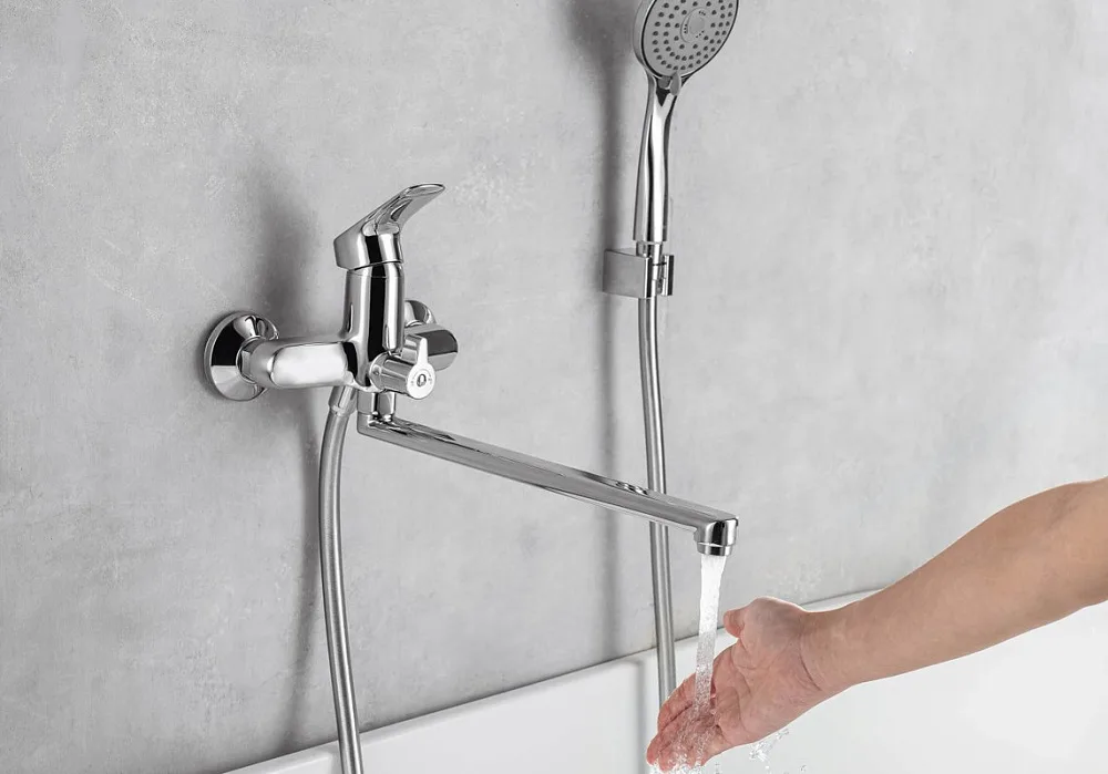 Смеситель для ванны с душем AQUATEK Вега AQ1042CR, хром Sancos — официальный сайт