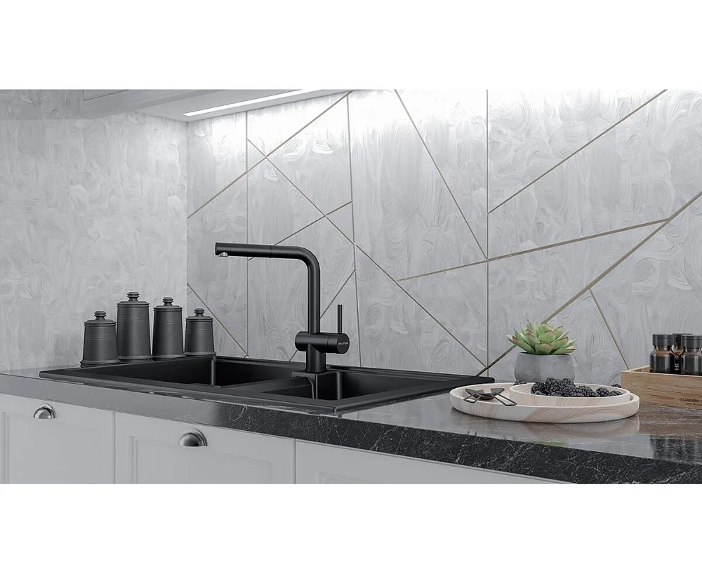 Смеситель для кухни Paulmark Dosse Do214418-BLM, черный Sancos — официальный сайт
