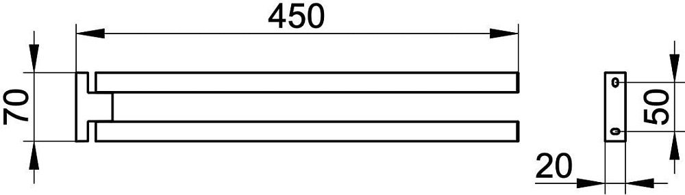 Полотенцедержатель Keuco Edition 90 19118010000 45 см, двойной