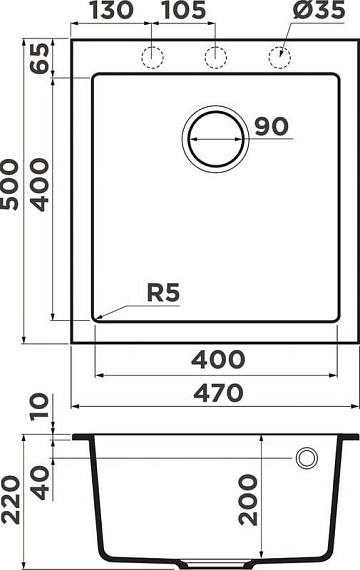 Мойка кухонная Omoikiri Bosen 47A-WH белая