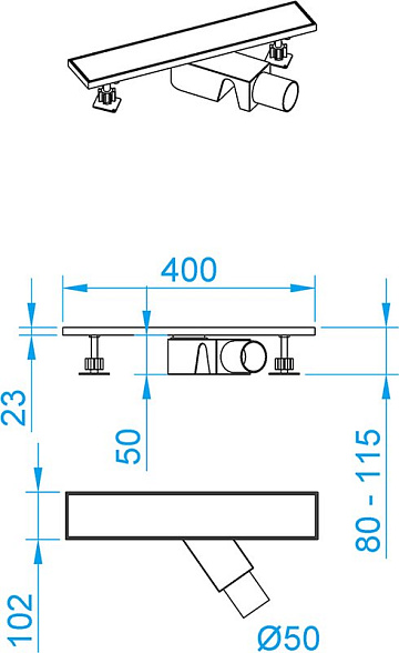 Душевой трап (лоток) RGW Shower Drain SDR-22B 40 см, черный