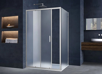 Душевой уголок Vincea Alpha VSR-3AL8013MT 130х80 см, профиль хром, стекло текстурное