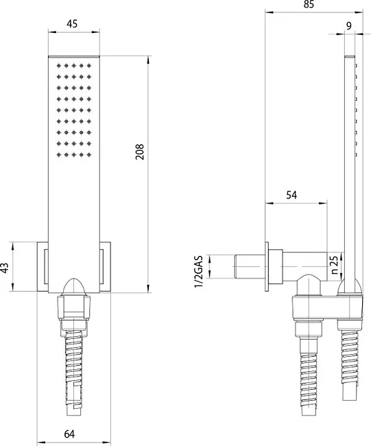 Душевой гарнитур Bossini Flat-One C13001C.030, хром Sancos — Оригинал