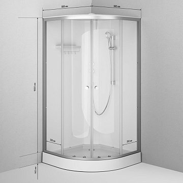 Душевая кабина AM.PM X-Joy W94C-401-100MT 100х100 см, низкий поддон, матовый хром