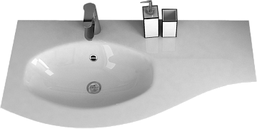 Мебельная раковина Cezares 50153 104х52 L bianco