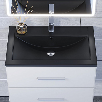 Мебельная раковина Uperwood Foster Quartz 291030034 70 см, матовая черная, уголь