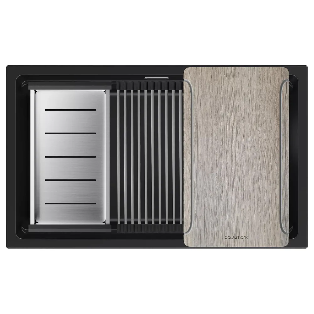 Мойка кухонная Paulmark Lumi-Multi Sink 74 Uni LU-MULTI 74-BLM черный Sancos — официальный сайт