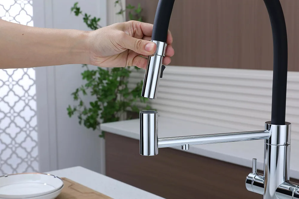 Смеситель для кухни Paulmark Nexus Ne213999-CR с гибким изливом, хром Sancos — официальный сайт