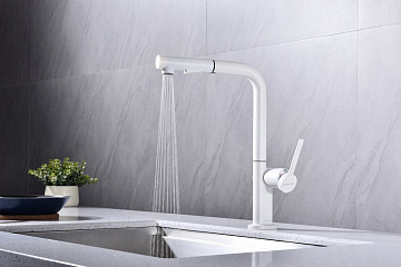 Смеситель для кухни Paulmark Neo Ne214419-WH, белый матовый