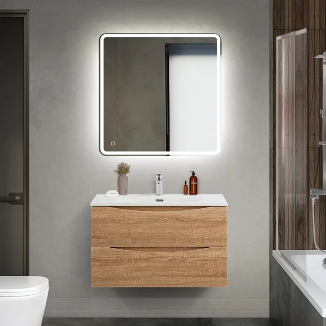 Тумба под раковину без столешницы BelBagno Marino-cer-mini 80 подвесная, rovere bianco Sancos — Оригинал