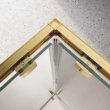 Душевой уголок BelBagno Luce LUCE-A-2-90-P-ORO 90х90 см, профиль золото, стекло рифленое