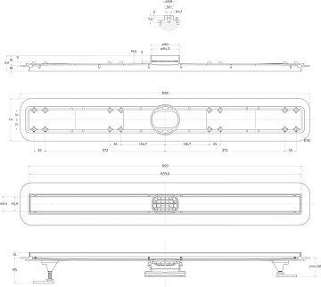 Душевой трап (лоток) BelBagno Luce BB-LD-LUCE-90-NERO 85 см, матовый черный