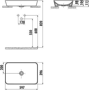 Накладная раковина Creavit Ultra UL060-00CB00E-0000 белая