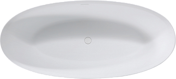 Ванна из искусственного камня Vincea VBT-4S01MW 170x75 см, отдельностоящая, матовая белая, овальная,