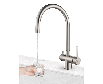 Смеситель для кухни Paulmark Heller He213218-BS брашированная сталь
