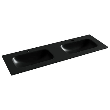 Мебельная раковина Ceramicanova Grace прямоугольная 141см с двумя чашами и отверстиями под смесите
