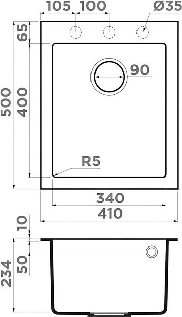 Мойка кухонная Omoikiri Bosen 41-СH шампань