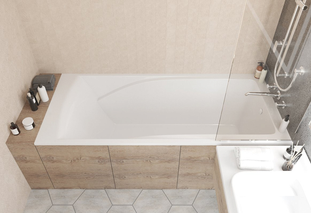 Ванна из искусственного камня Marmo Bagno София 170x80 см, пристенная, белая, на ножках