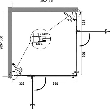 Душевой уголок BelBagno Kraft A-22-100-C-Cr