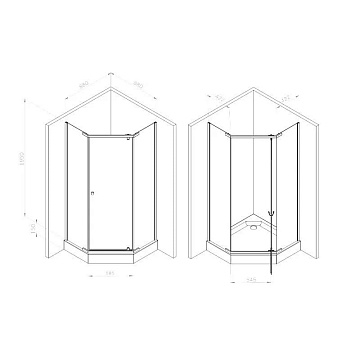 Душевой уголок AM.PM Sunny W87G-405-9090-MT 90x90 см, серебро
