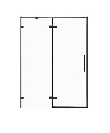 Душевая дверь в нишу Veconi Premium Alassio B 140x200, профиль матовый черный, стекло прозрачное