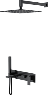 Душевой комплект Boheme Qubic 474-B, С ВНУТРЕННЕЙ ЧАСТЬЮ, matt black