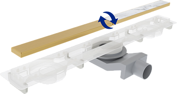 Душевой трап (лоток) Plumberia Selection PSM Modular 70 см, золото брашированное
