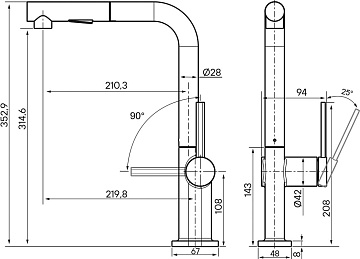 Смеситель для кухни Paulmark Neo Ne214419-Ni никель