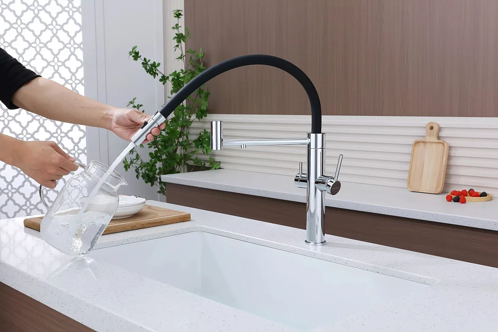 Смеситель для кухни Paulmark Nexus Ne213999-CR с гибким изливом, хром Sancos — официальный сайт
